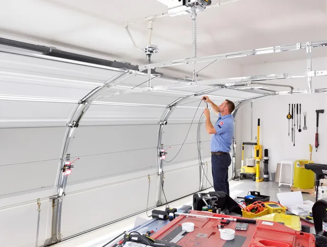 Garage door cable repair service by Guilford Garage Door Repair in Guilford