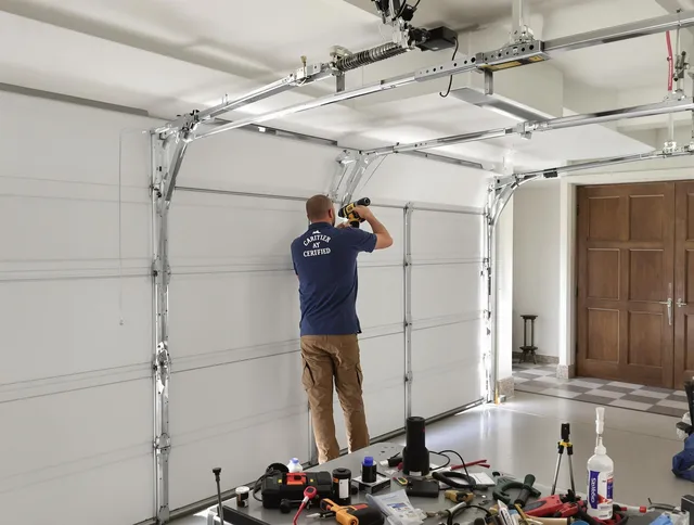Guilford Garage Door Repair certified technician performing precision garage door repair in Guilford