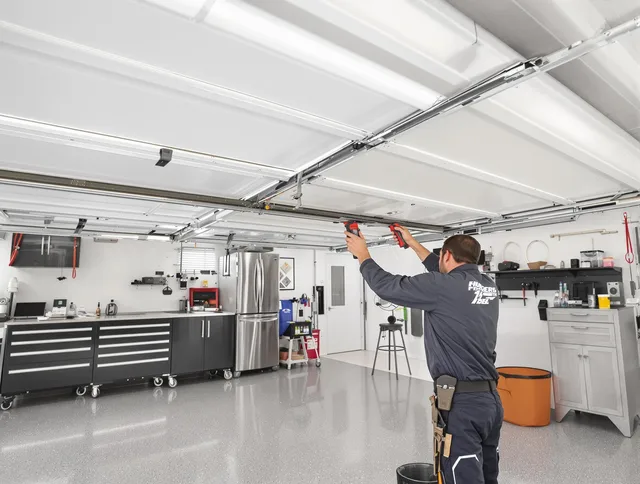 Overhead garage door repair service by Guilford Garage Door Repair in Guilford